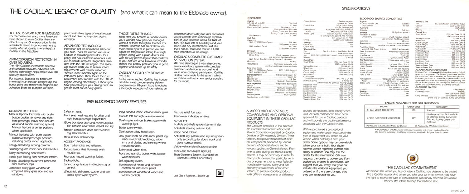 1984 Cadillac Eldorado Brochure Page 1